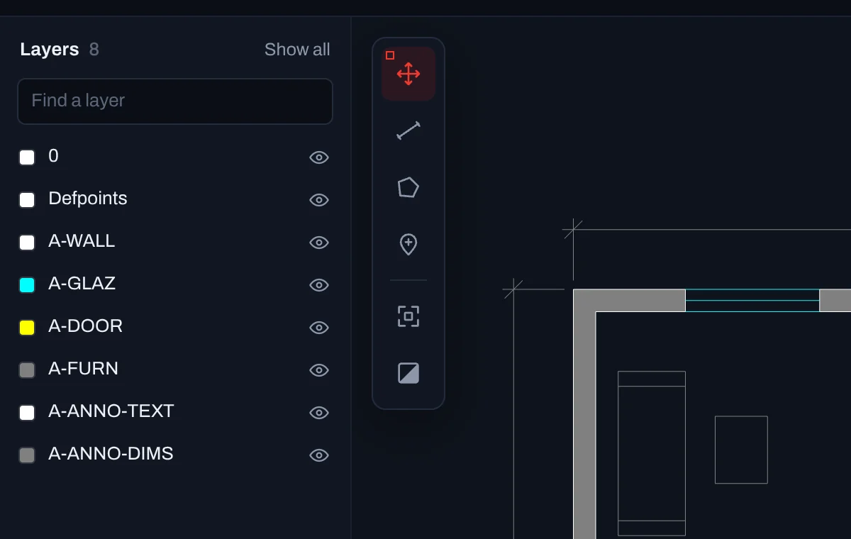 Layers panel and drawing