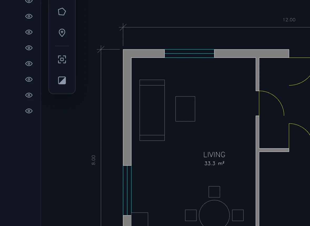 Properties card of a selected polyline